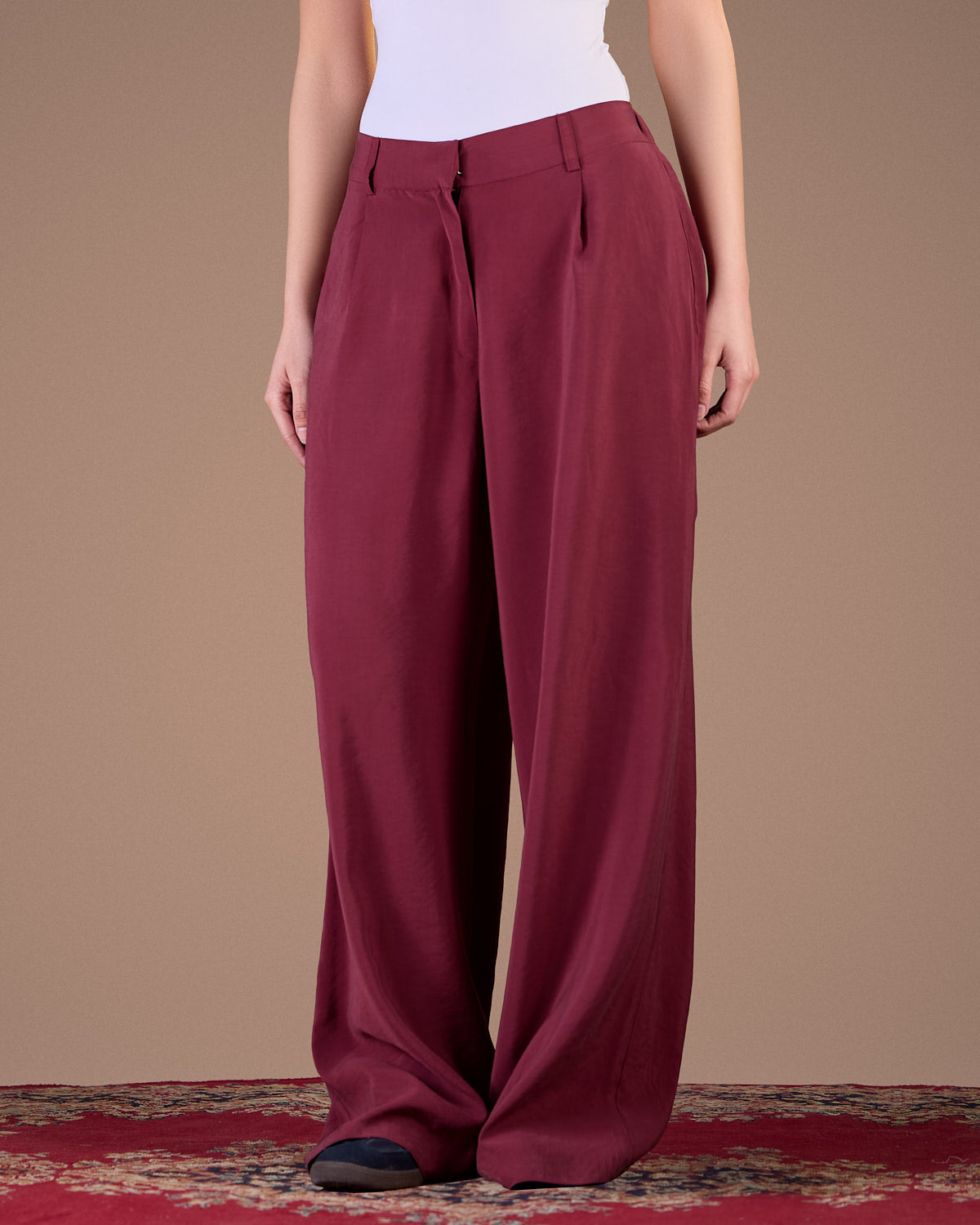 Copra wide pants  BURGUNDY S26-P19