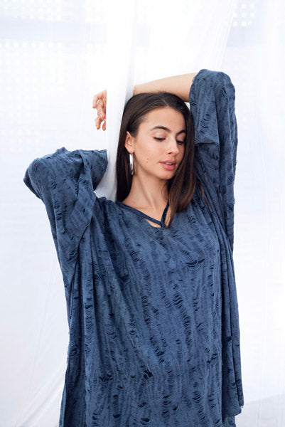 Fringes Cotton Top BLUE