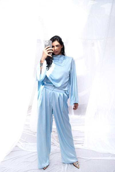 Satin Luxe Pants BABY BLUE