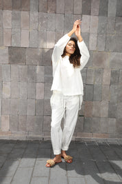 Tsl pants linen WHITE