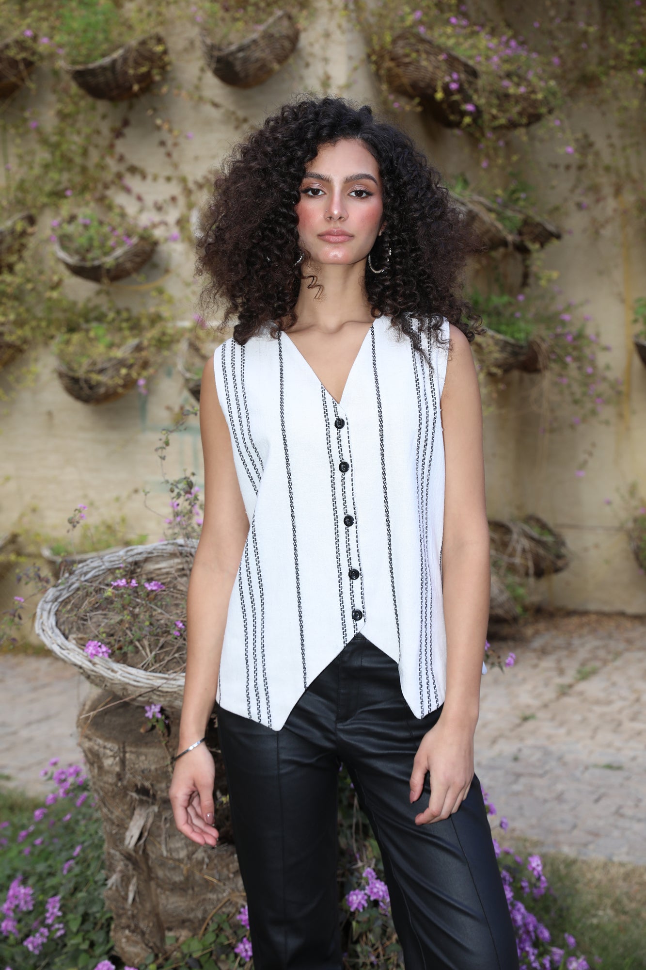 Linen Enhancer Gilet white vest