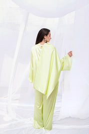 Satin Serenity Top with Round Scarf NEON