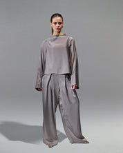 TOP SATIN LIGHT OLIVE S26-T31