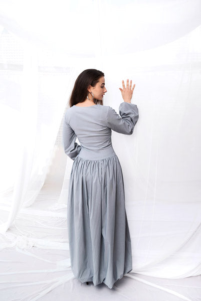 Balloon Sleeve Banglen Dress GRAY