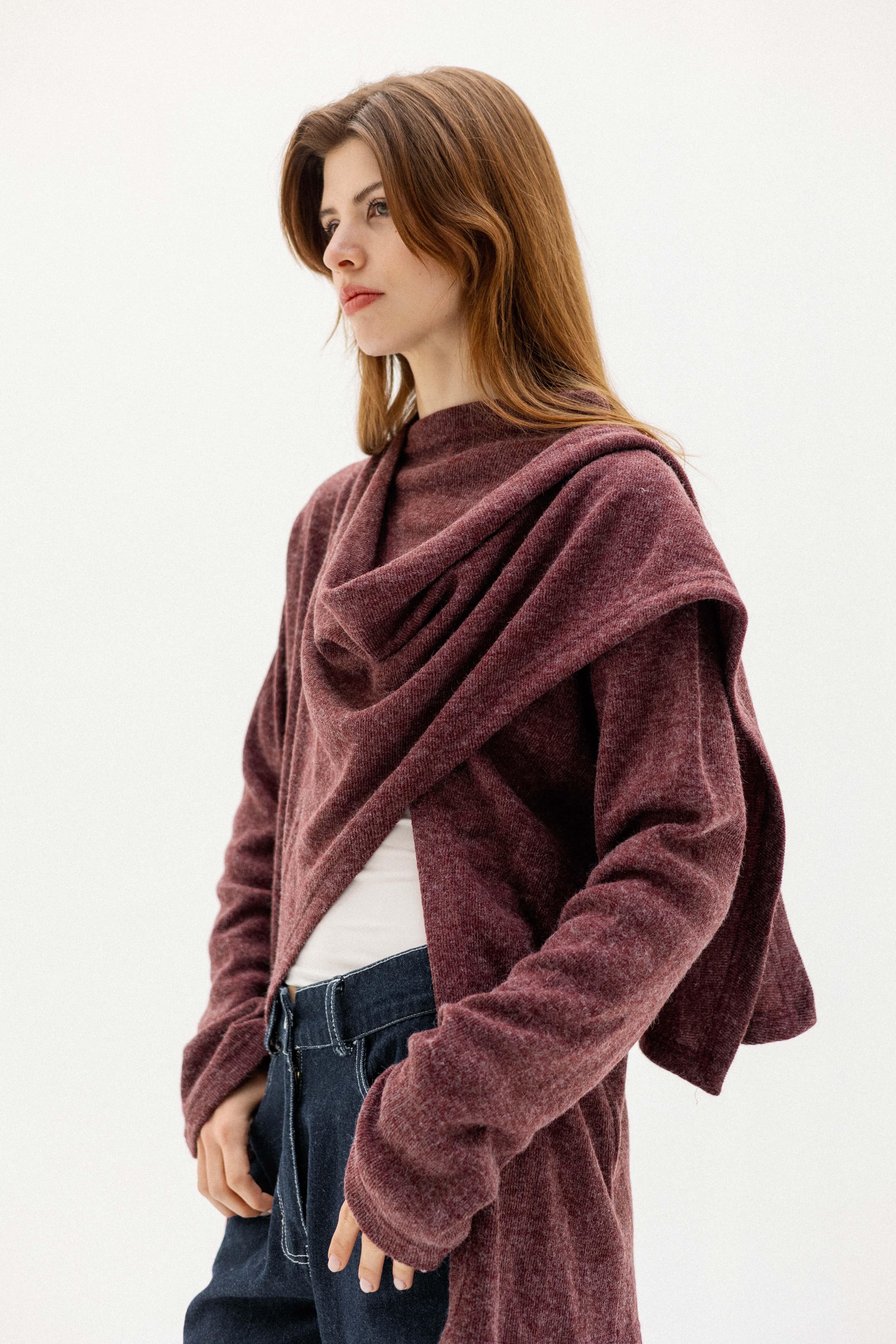 The loop jacket DARK RED