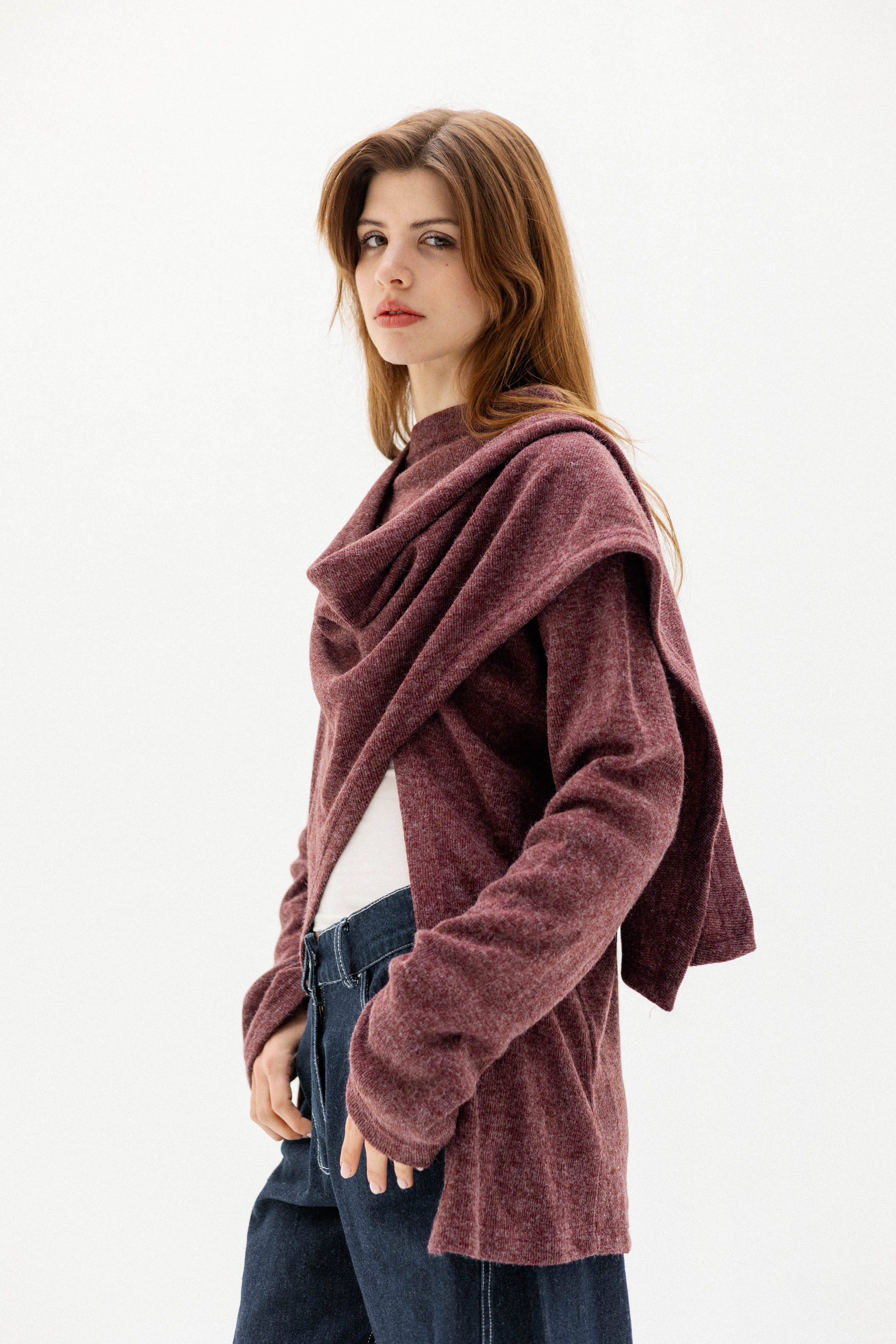 The loop jacket DARK RED