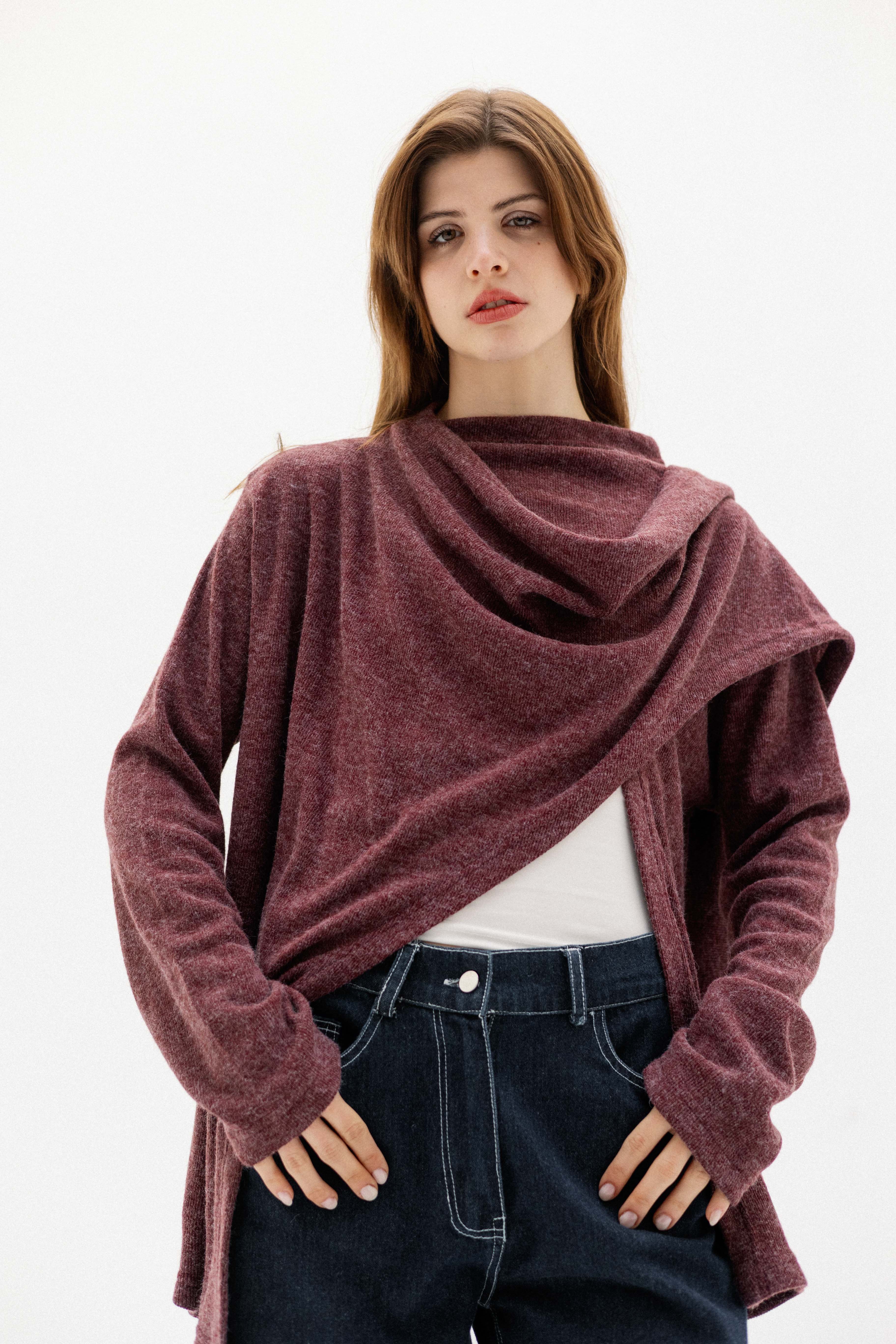 The loop jacket DARK RED