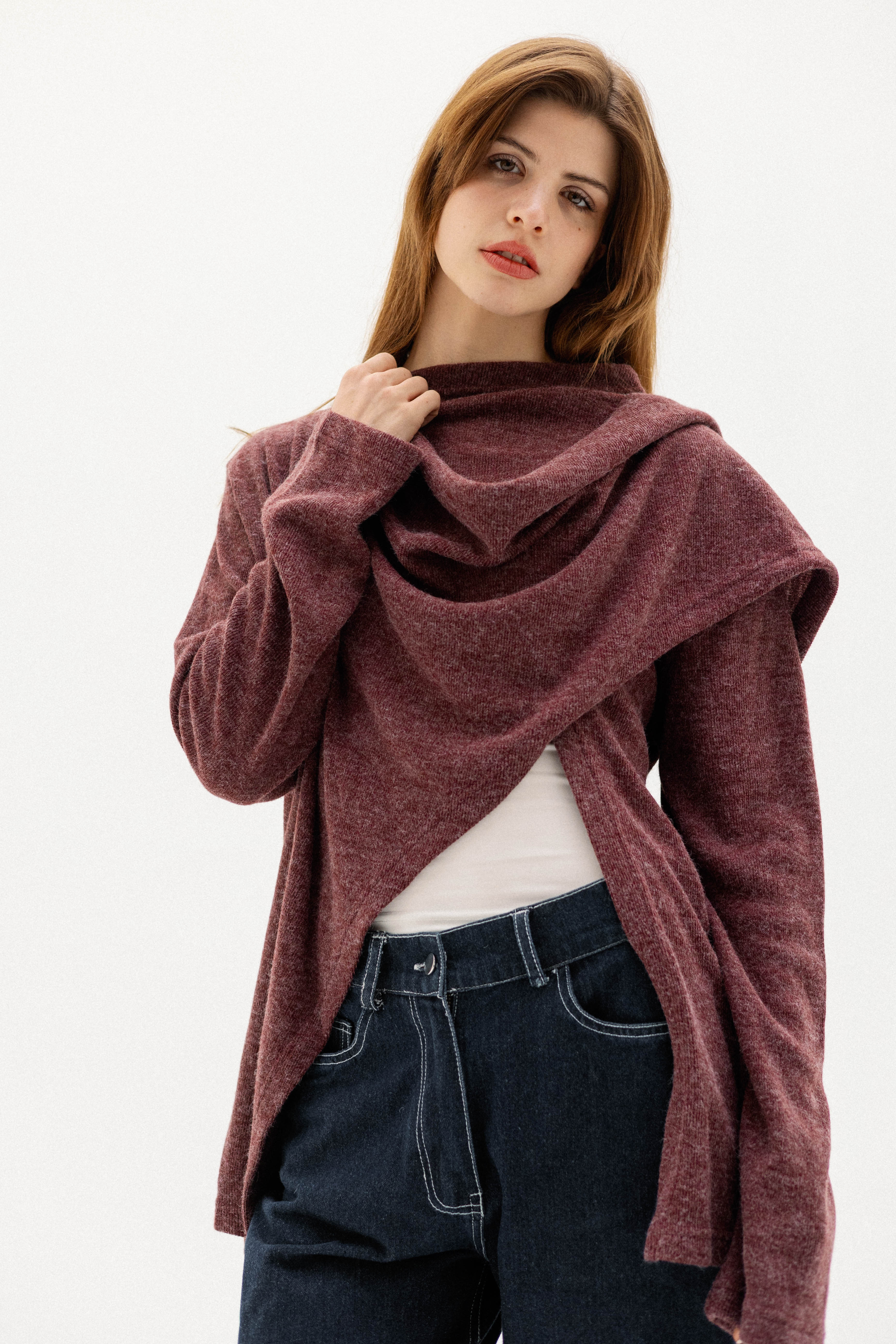 The loop jacket DARK RED