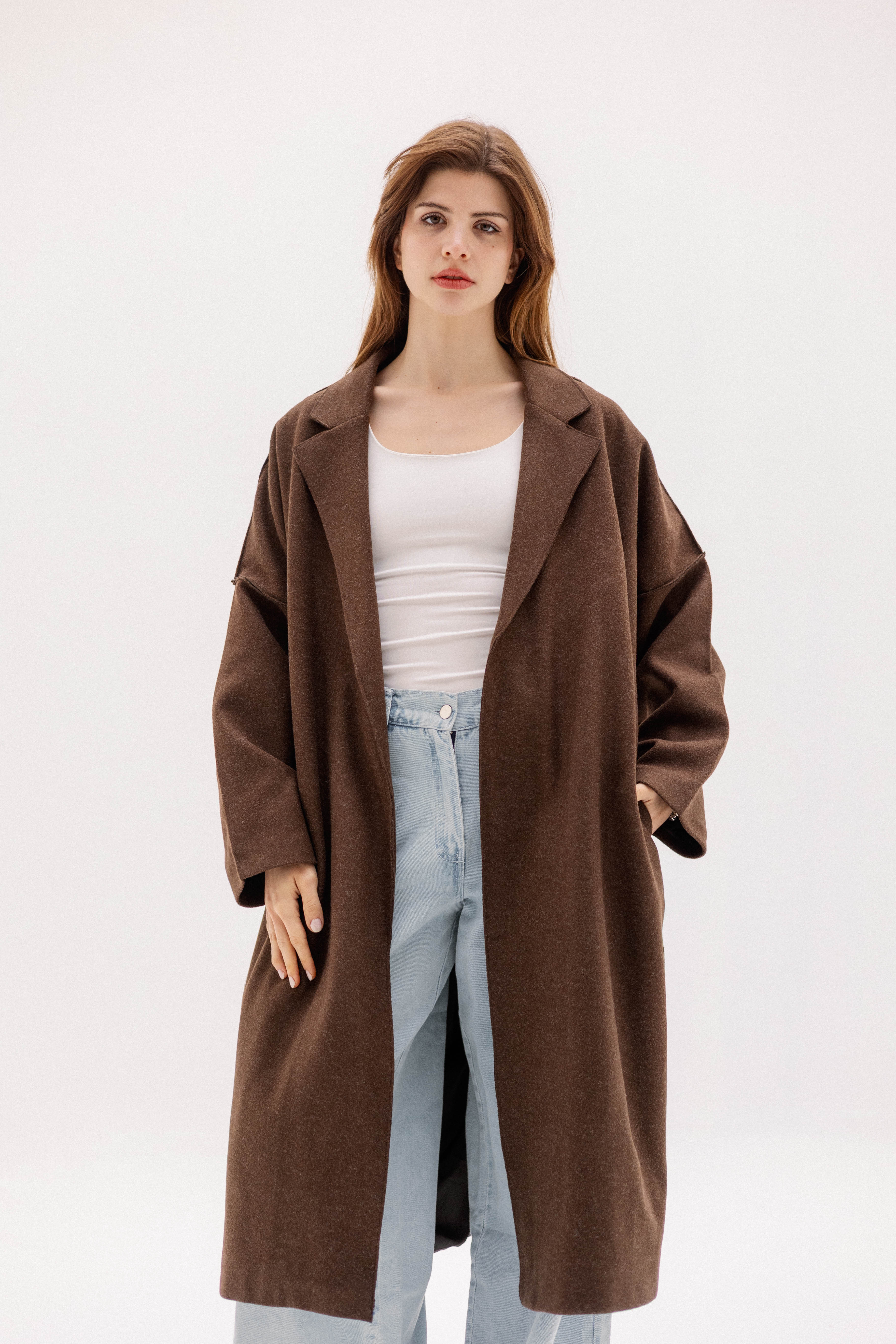 The Slate Slouch coat    BROWN