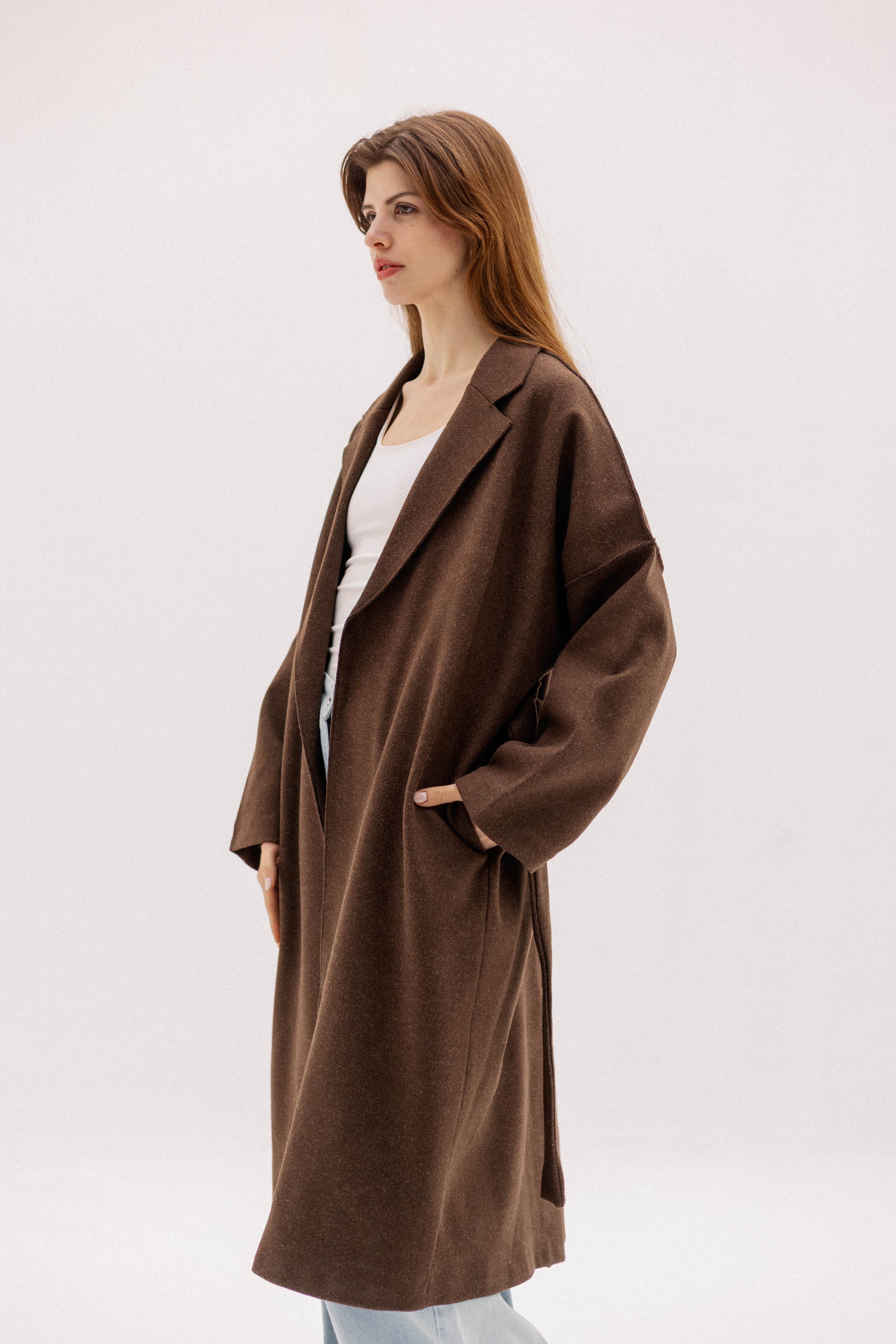 The Slate Slouch coat    BROWN