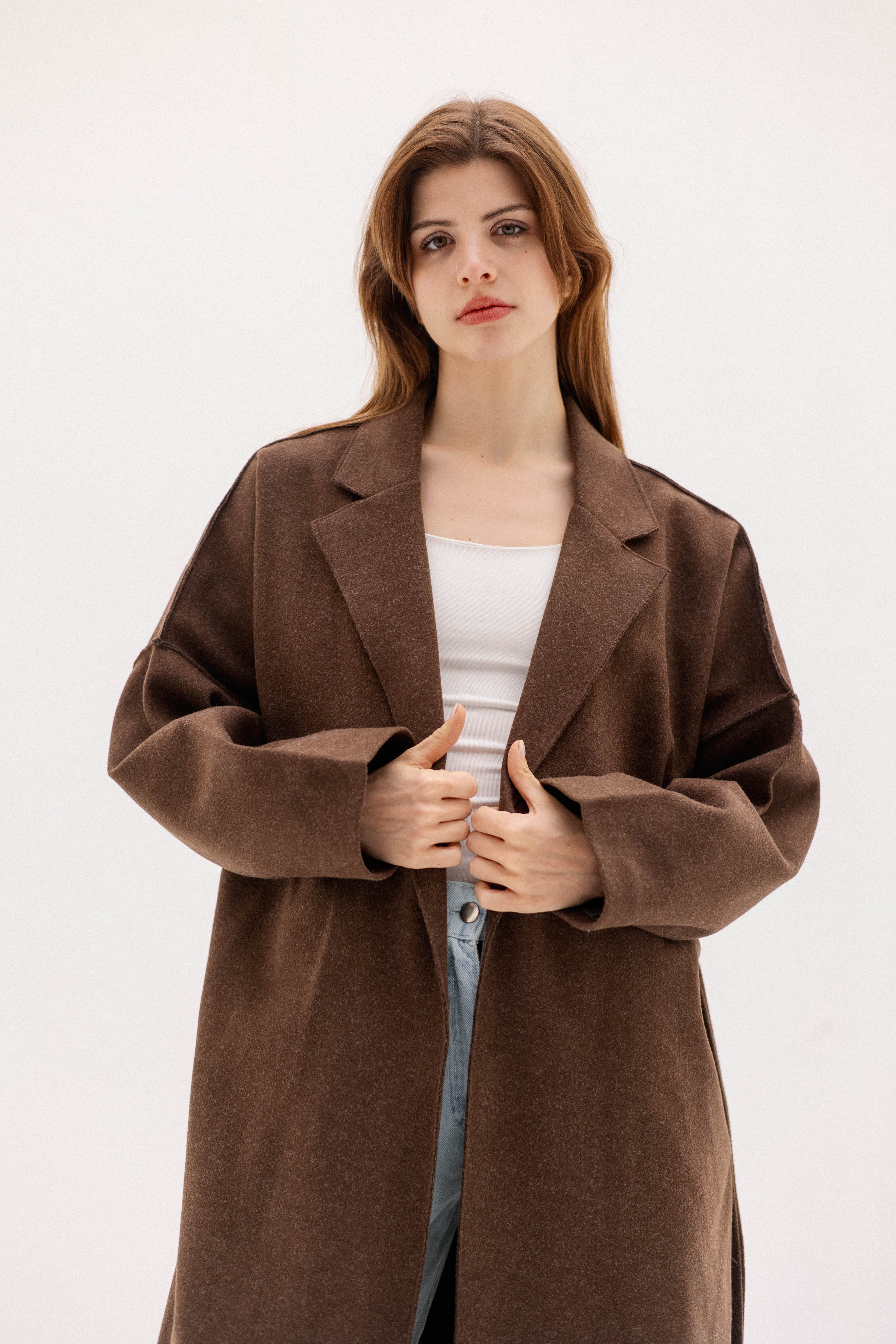 The Slate Slouch coat    BROWN