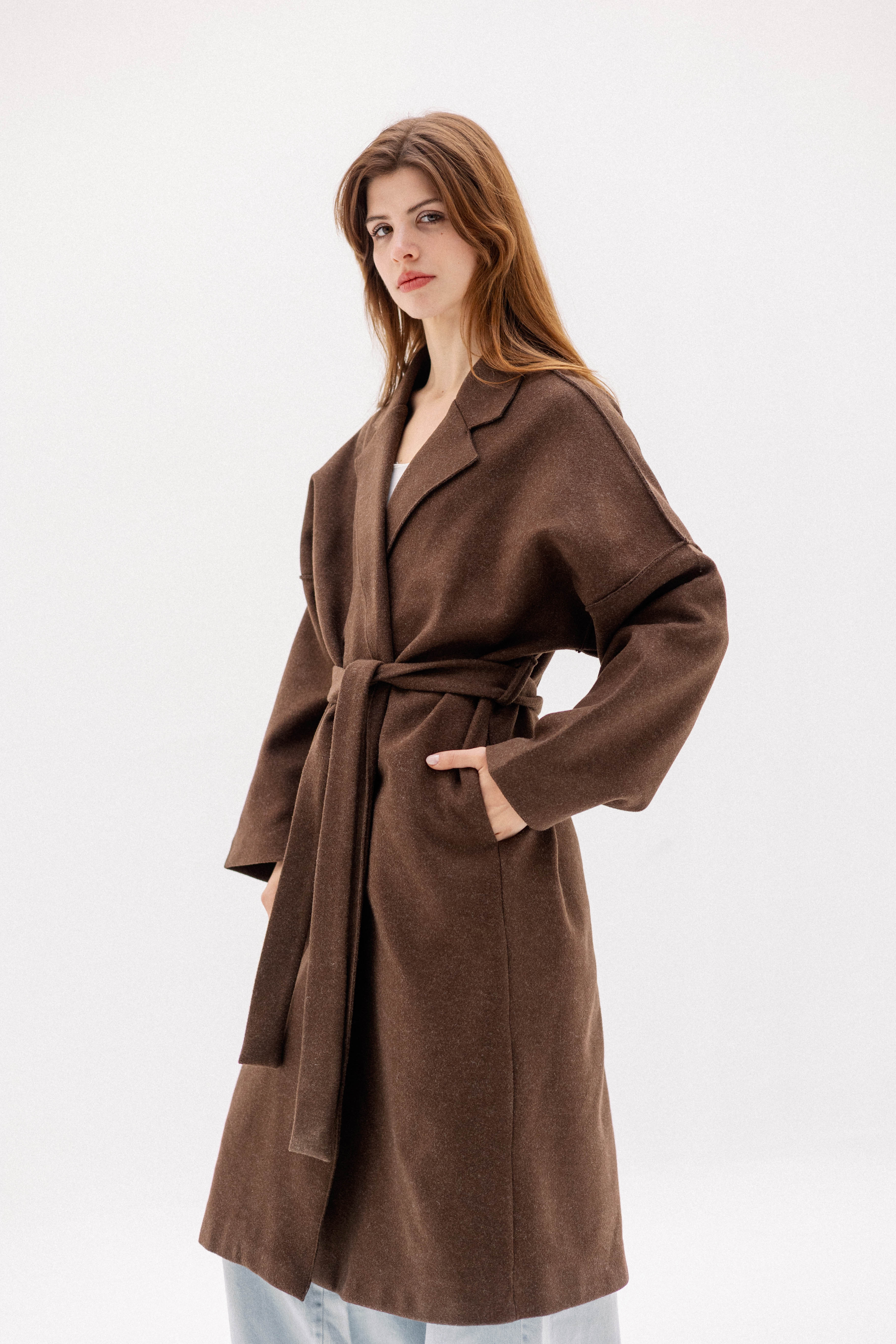 The Slate Slouch coat    BROWN