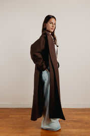 The double drape coat  Brown