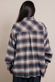 The grid line shirt Blue