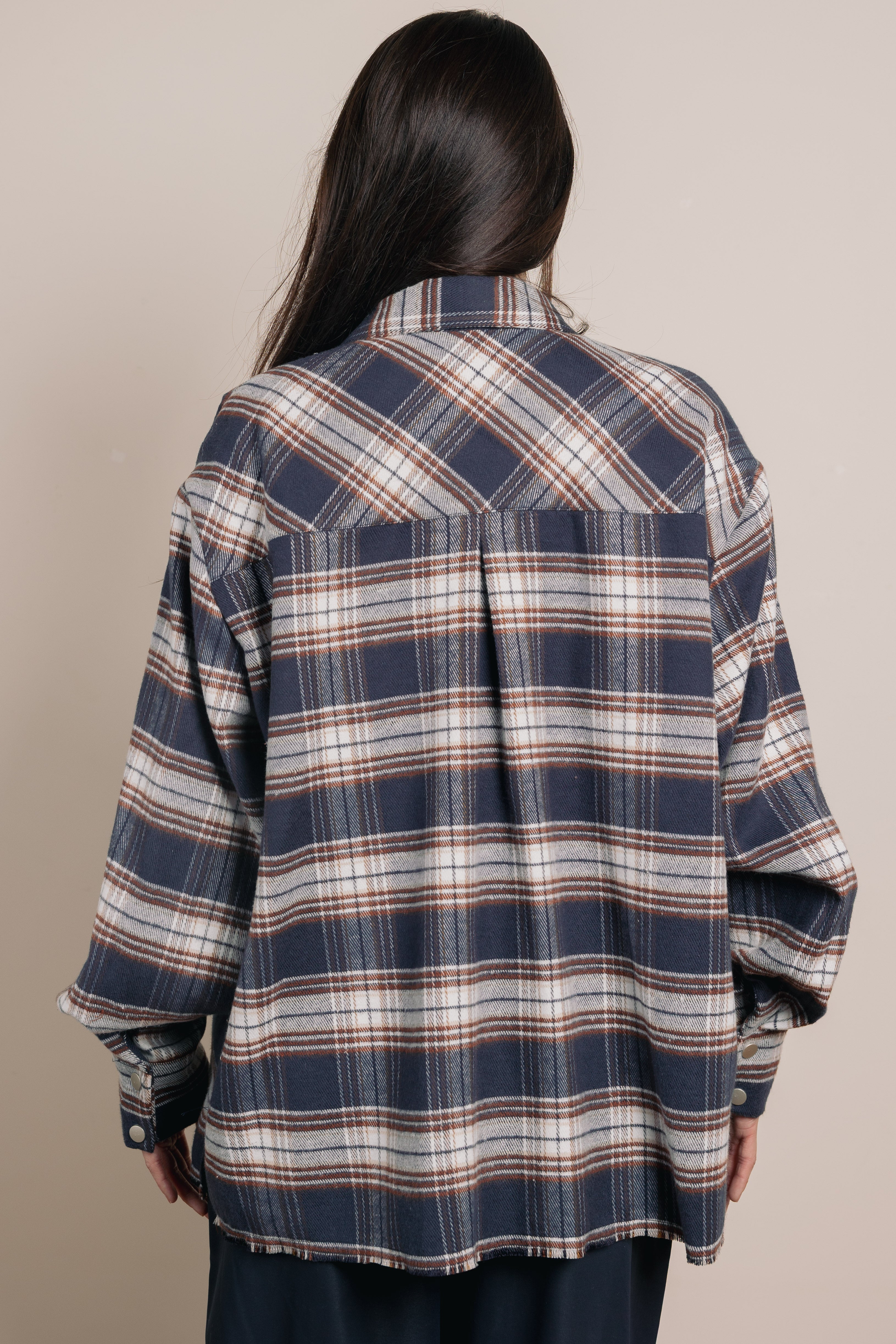 The grid line shirt Blue