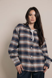 The grid line shirt Blue