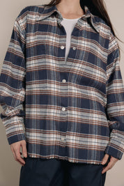 The grid line shirt Blue