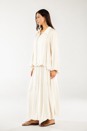 Satin Serenity Ensemble - Skirt white