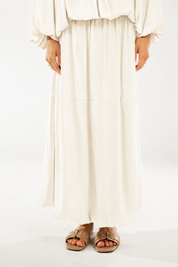 Satin Serenity Ensemble - Skirt white