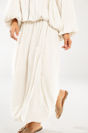 Satin Serenity Ensemble - Skirt white