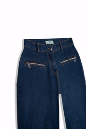 wide Denim Jeans with zipper pockets S26-P17