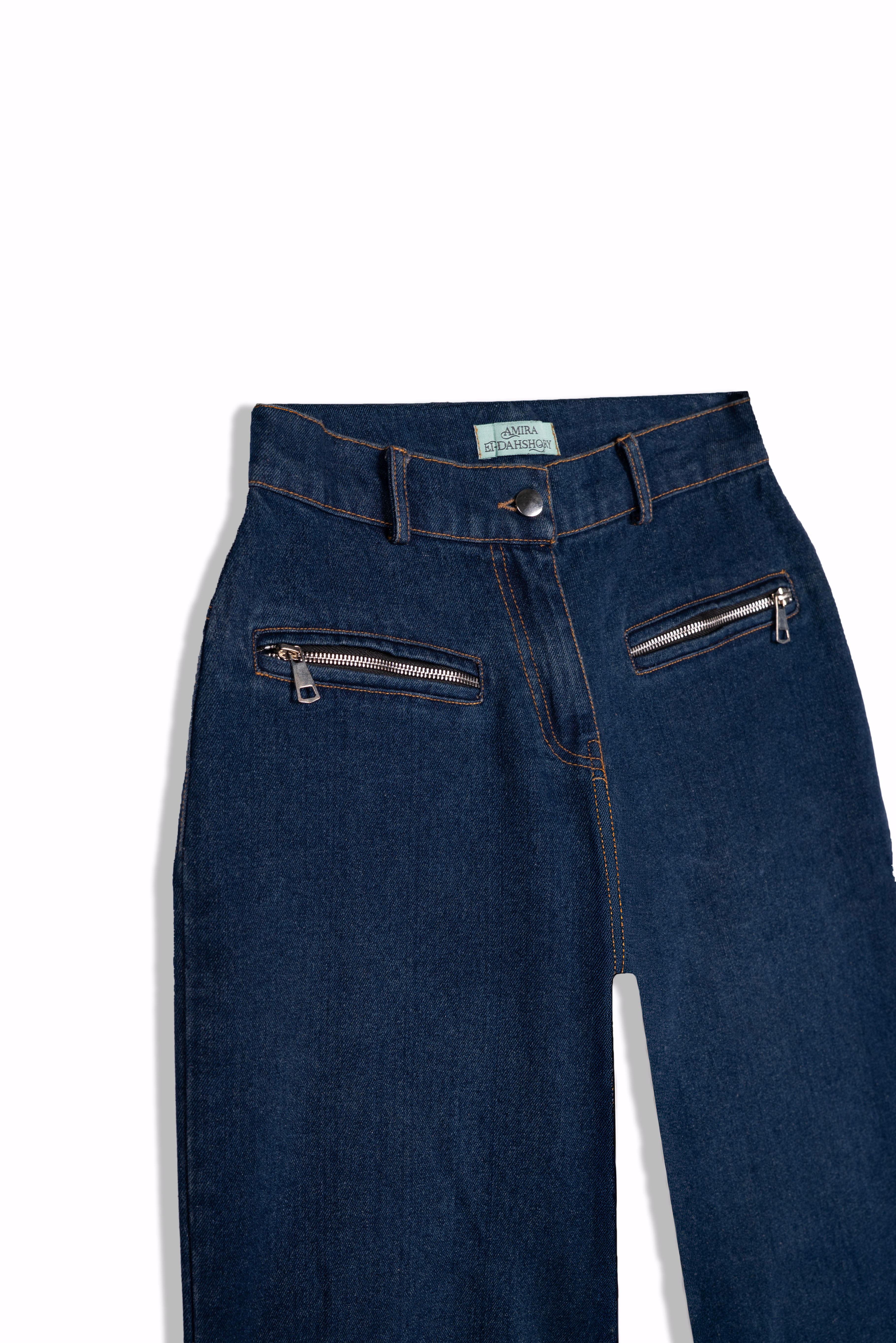 wide Denim Jeans with zipper pockets S26-P17