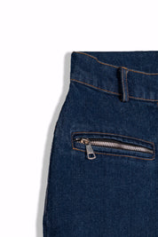 wide Denim Jeans with zipper pockets S26-P17