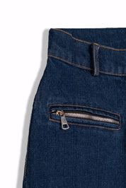 wide Denim Jeans with zipper pockets S26-P17