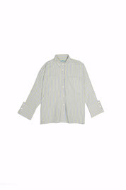 Striped Panel Shirt green S26-ch01