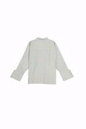 Striped Panel Shirt green S26-ch01