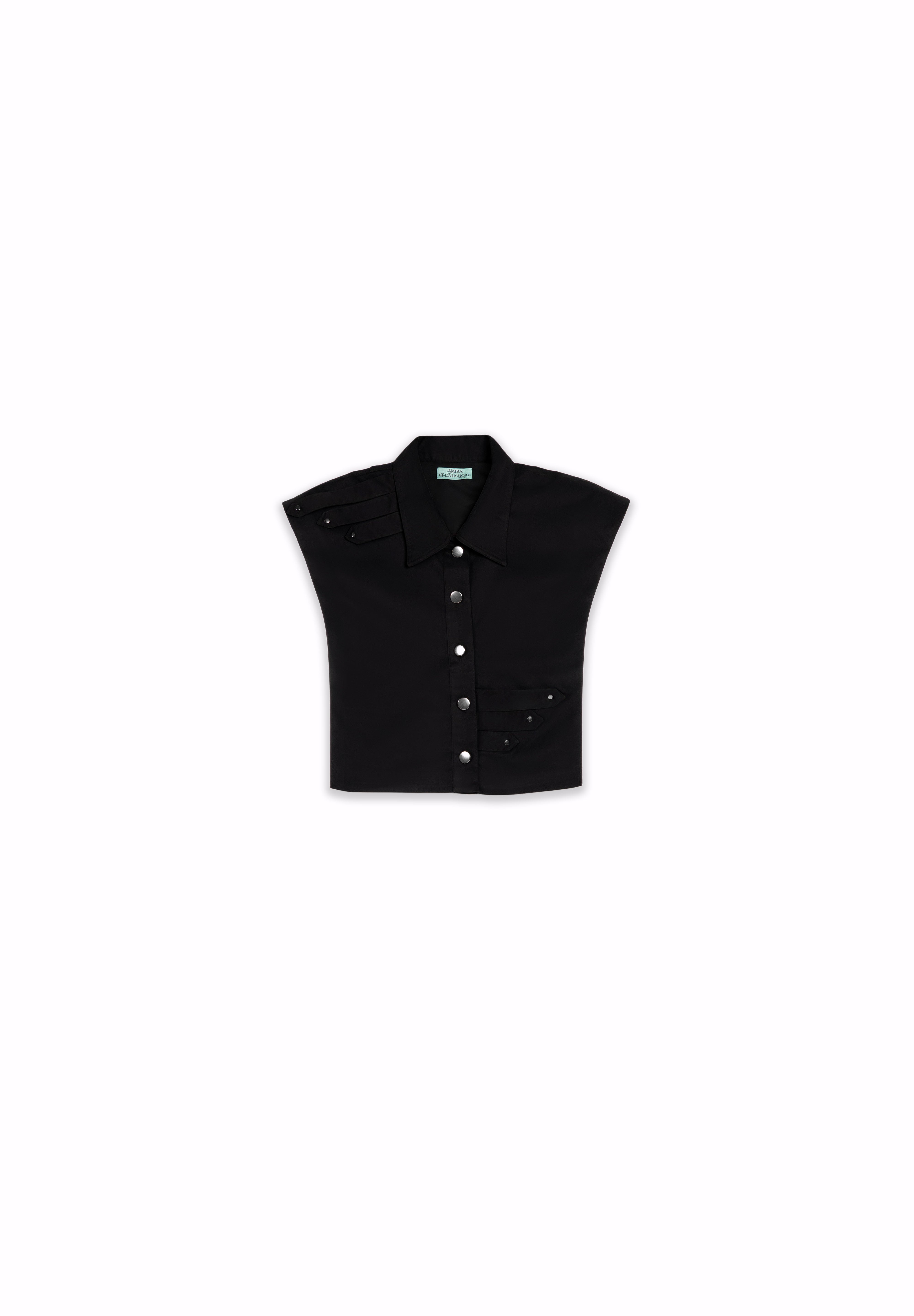 Gabardine Structured Vest  Black S26-V33