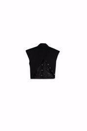 Gabardine Structured Vest  Black S26-V33