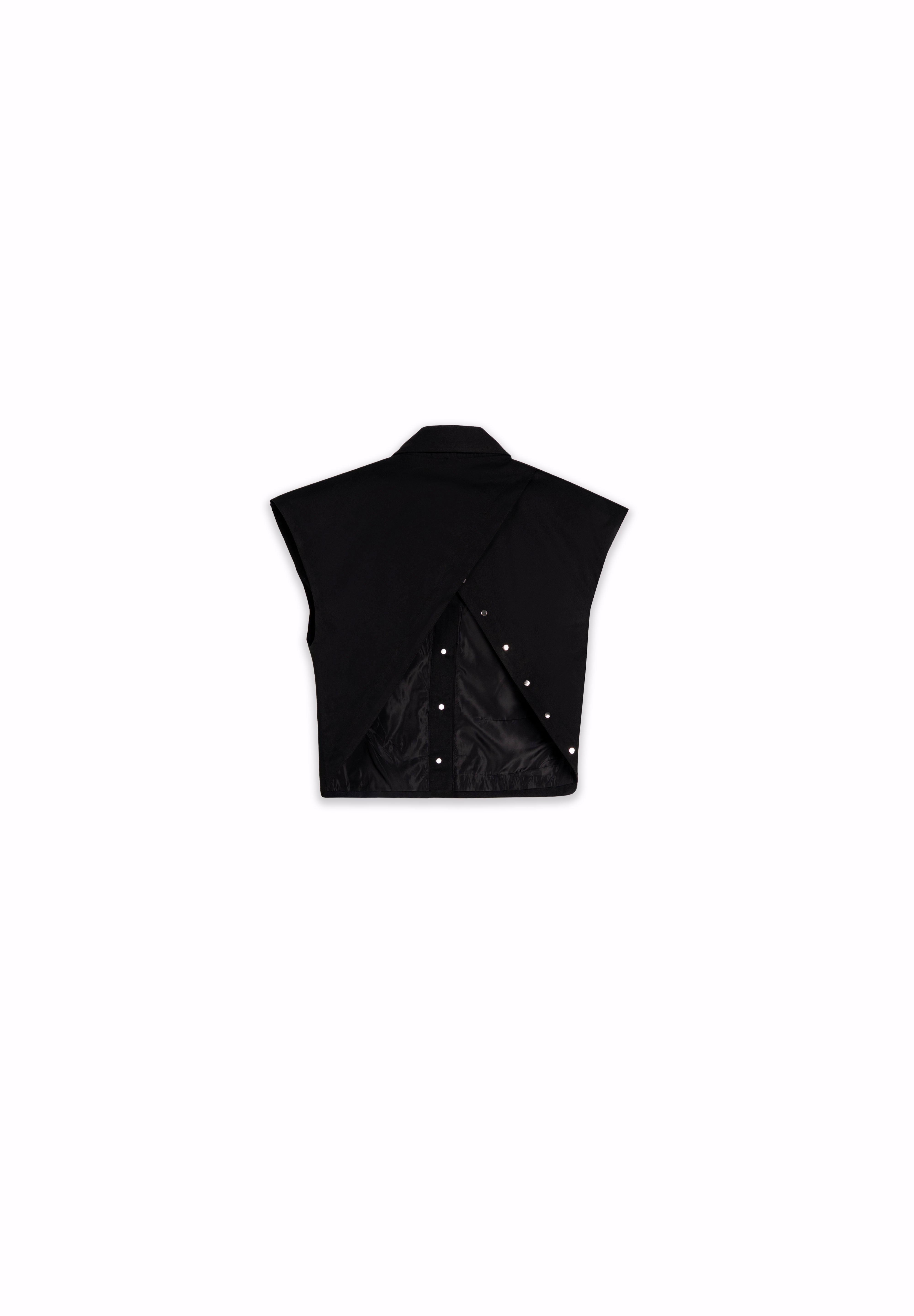 Gabardine Structured Vest  Black S26-V33