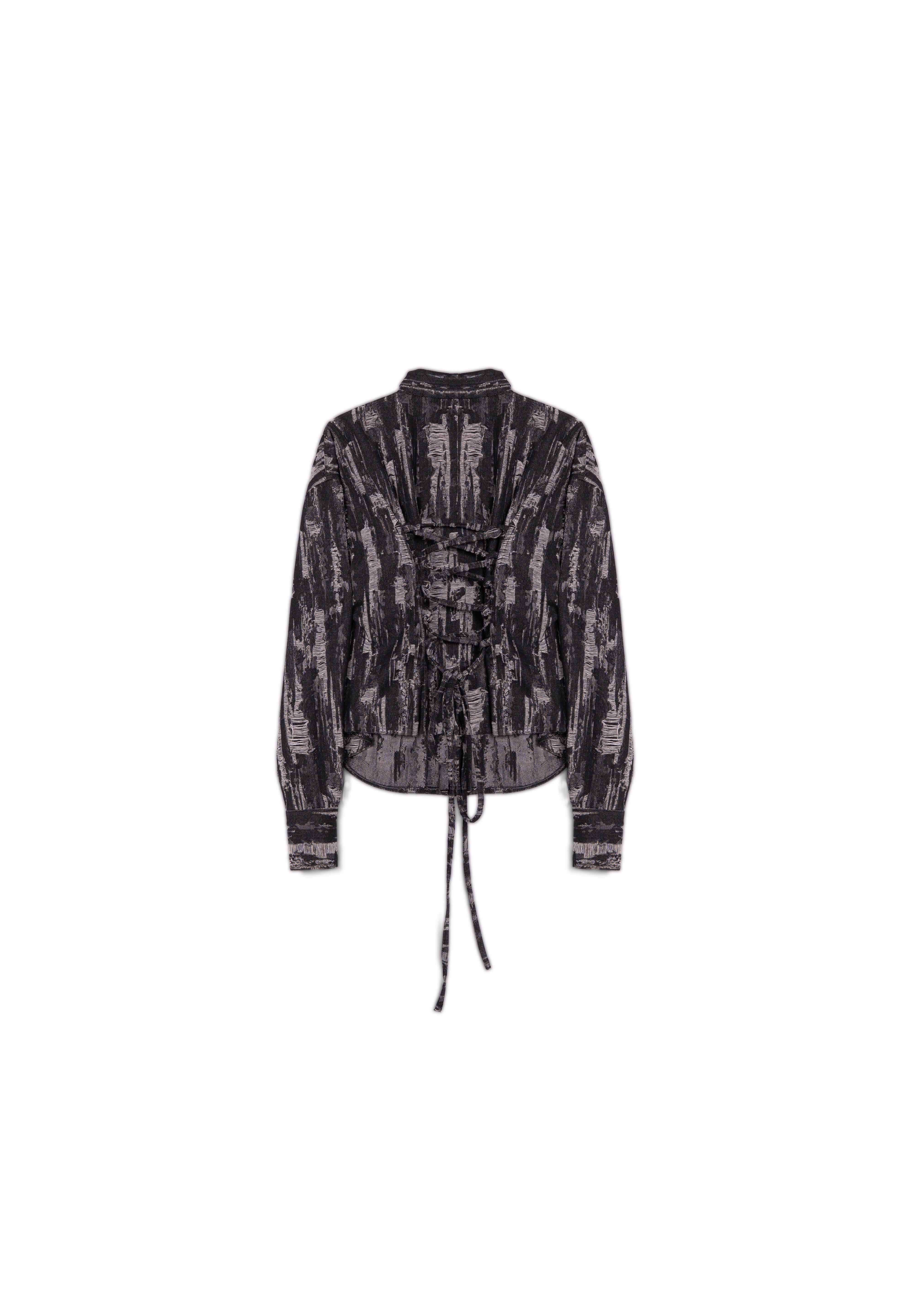 Black base with grey woven strokes S26-J05