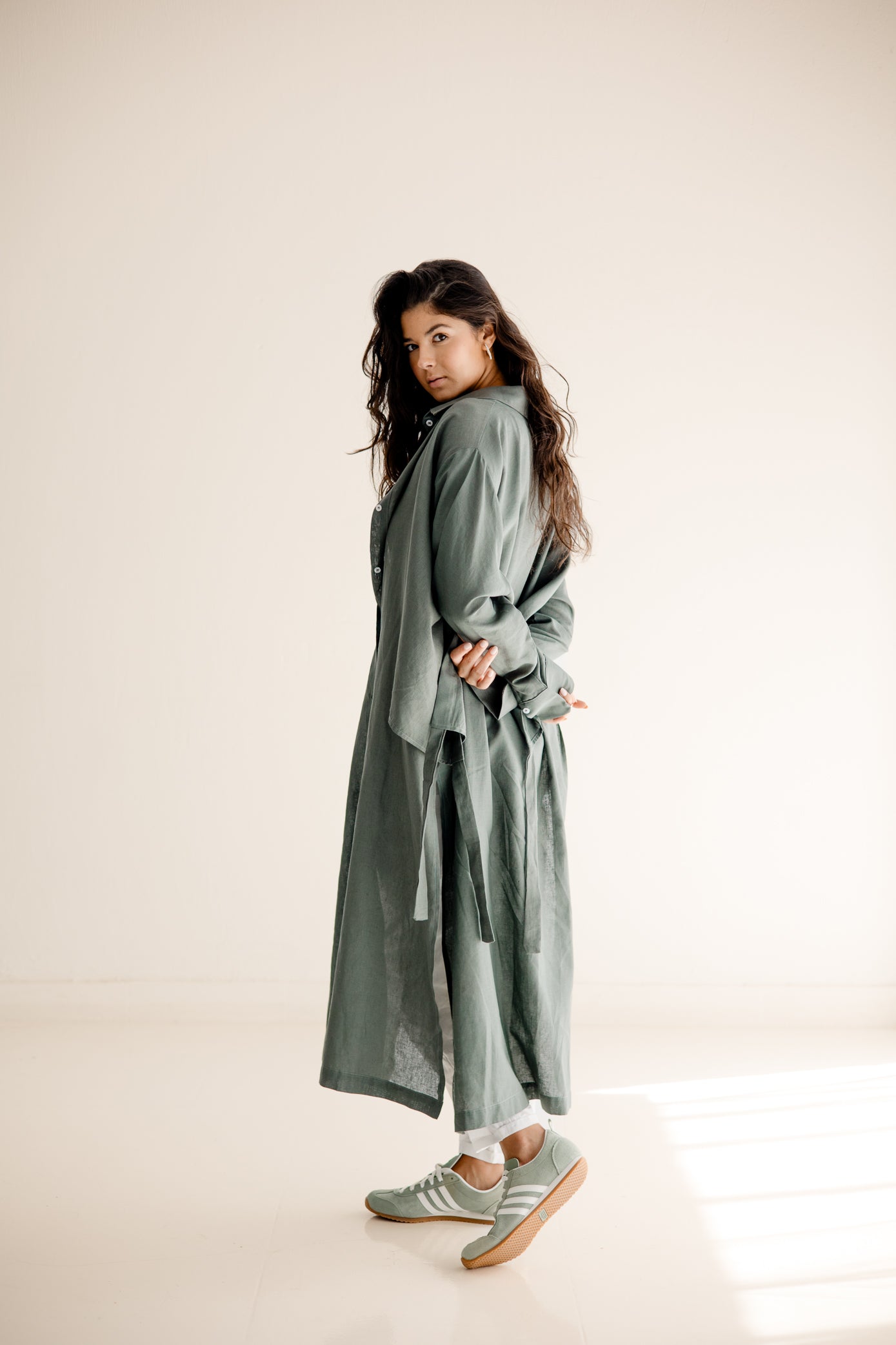 Luxe Linen Breeze Shirt Dark olive