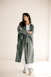 Luxe Linen Breeze Shirt Dark olive
