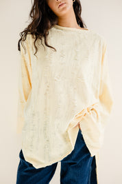Fringed Cotton Oversized Top yellow