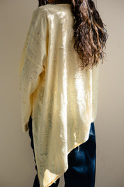 Fringed Cotton Oversized Top yellow