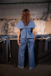 Skyline Pinstripe Light Blue Vest