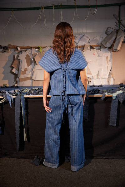 Skyline Pinstripe Light Blue Vest