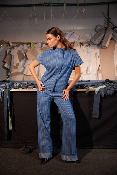 Skyline Pinstripe Light Blue Vest