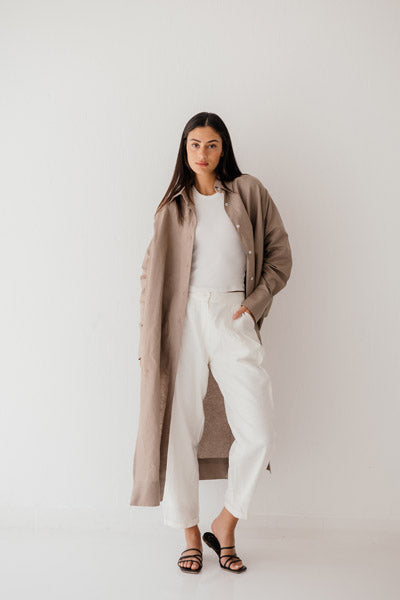 Luxe Linen Breeze Shirt CAFE