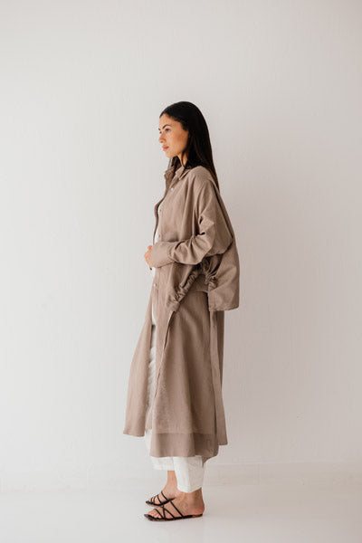 Luxe Linen Breeze Shirt CAFE