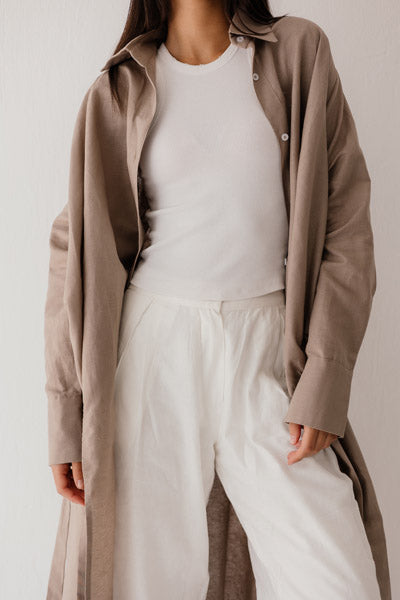 Luxe Linen Breeze Shirt CAFE