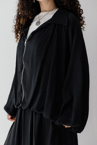 Satin Serenity Ensemble - Skirt BLACK