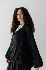 Satin Serenity Ensemble - Skirt BLACK