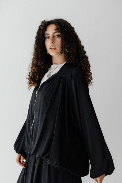 Satin Serenity Ensemble - Skirt BLACK