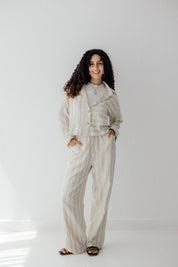 Boho Striped Pants BEIGE