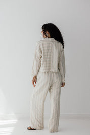 Boho Striped Pants BEIGE