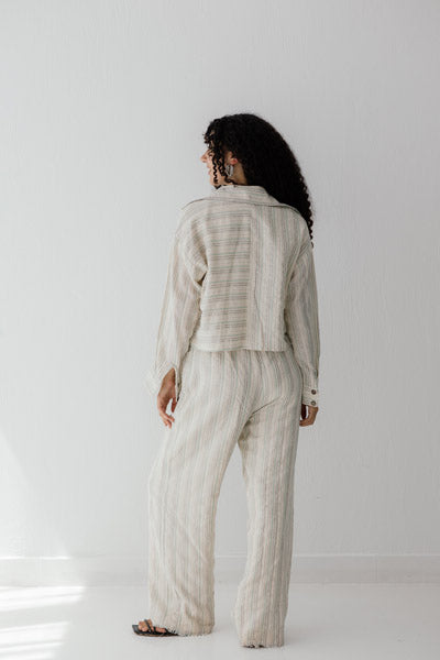 Boho Striped Pants BEIGE